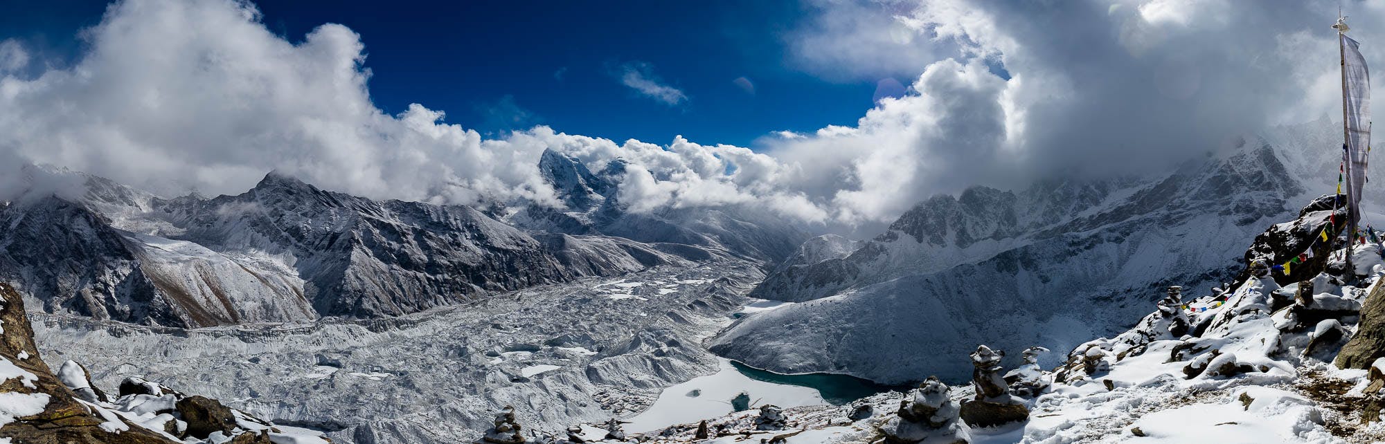 The view from the summit of Gokyo Ri in Nepal